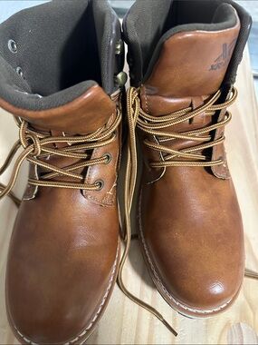 Xray Men's Brown Work Boots - Lace-Up Casual Comfort 8.5